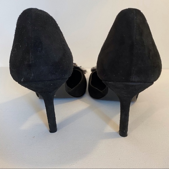 Luichiny Suede Embellished D’Orsay Black Pump - 7 - Picture 5 of 11
